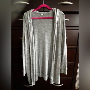 Cozy Gap Open Front Hooded Cardigan/Sweatshirt